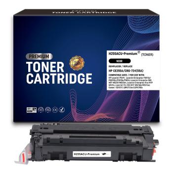 Toner compatible HP CE255A / CRG-724 (55A) Noir Premium – 6 000 pages