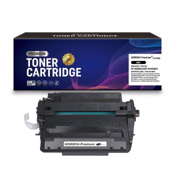 Toner compatible HP CE255X / CRG-724H (55X) Noir Premium – 12 500 pages