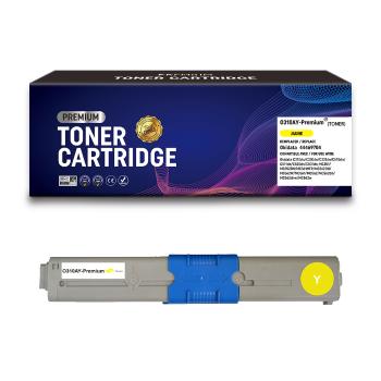 Toner compatible OKI 44469704 Jaune Premium – 2 000 pages