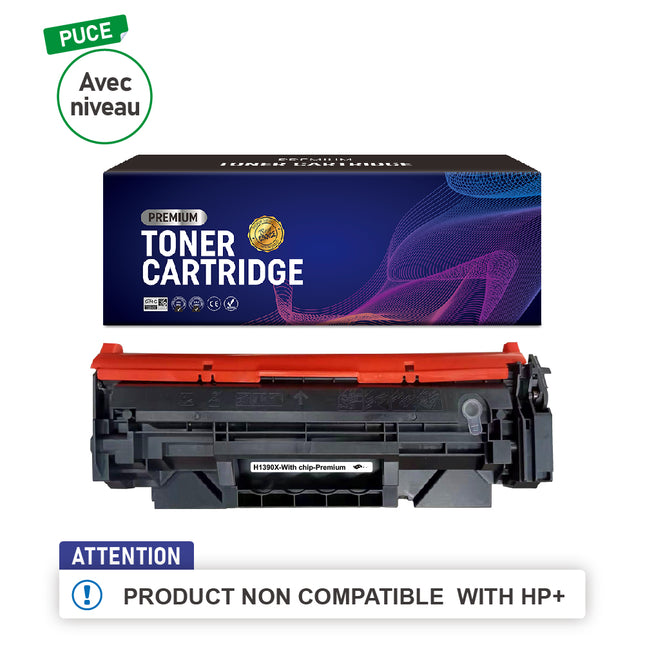 Toner compatible HP W1390X(139X);NON COMPATIBLE WITH HP+ Noir
