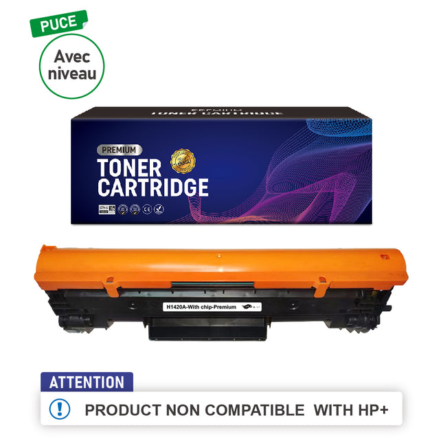 Toner compatible HP W1420A(142A);NON COMPATIBLE WITH HP+ Noir – 950 pages