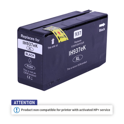 IH937eK Compatible pour 937e BK Noir Inkjet cartridge HP Compatible 2500 Pages, Produit non compatible avec le service HP+ activé