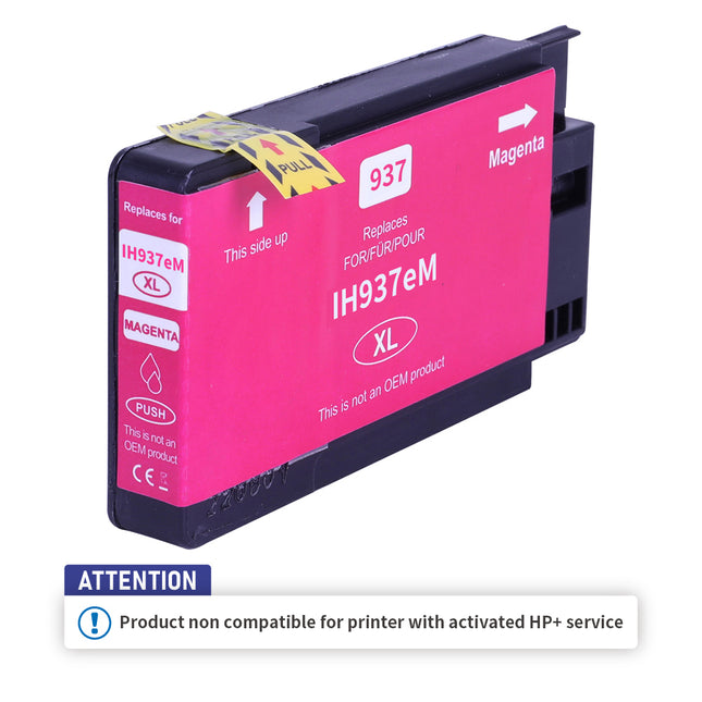 IH937eM Compatible pour 937e M Magenta Inkjet cartridge HP Compatible 1650 Pages, Produit non compatible avec le service HP+ activé