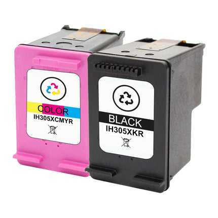 AI-H0305XKR/XCMYR-RC1-2 Compatible pour 305XLK/XCMY Inkjet cartridge HP Compatible 750/450 Pages