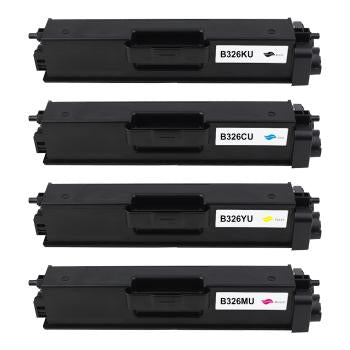 Toner compatible Brother TN-326 / TN-325 Noir / Cyan / Magenta / Jaune – 4 000 / 3 500 pages