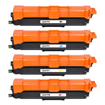 Toner compatible Brother TN-247BK / TN-247C / TN-247M / TN-247Y Noir, Cyan, Magenta, Jaune – 3 000 et 2 300 pages
